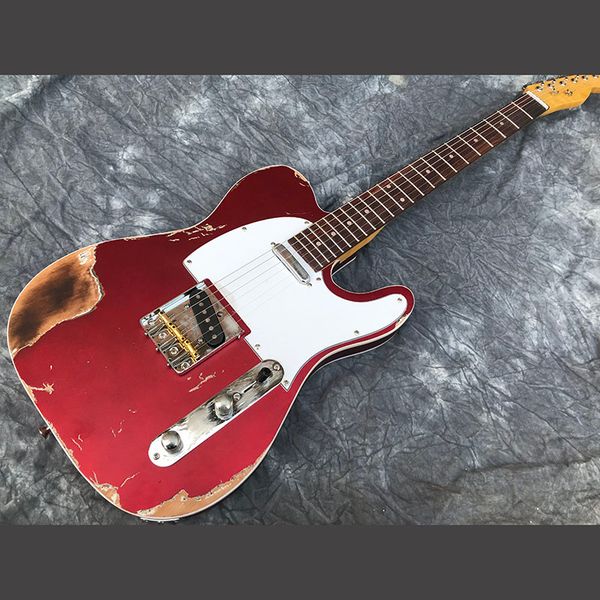chinese electric guitar alder body maple neck handmade heavy relic metallic red color
chinese electric guitar alder body maple neck handmade heavy relic metallic red color