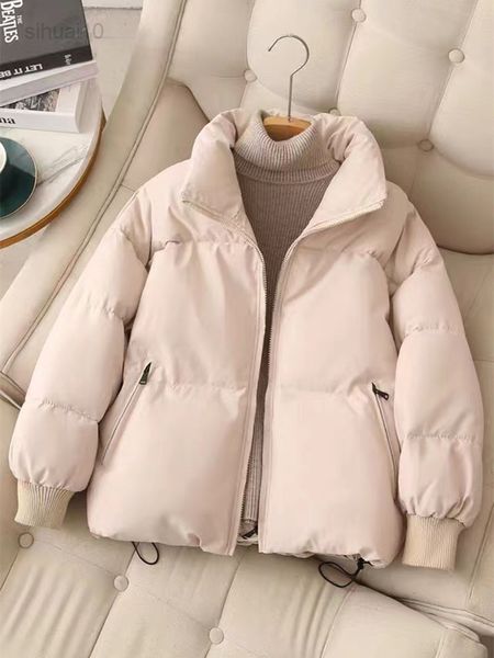 short plain cotton coat women's autumn winter new simple style stand-up loose solid color collar down warm bread jacket female l220725, Black
short plain cotton coat women's autumn winter new simple style stand-up loose solid color collar down warm bread jacket female l220725, Black