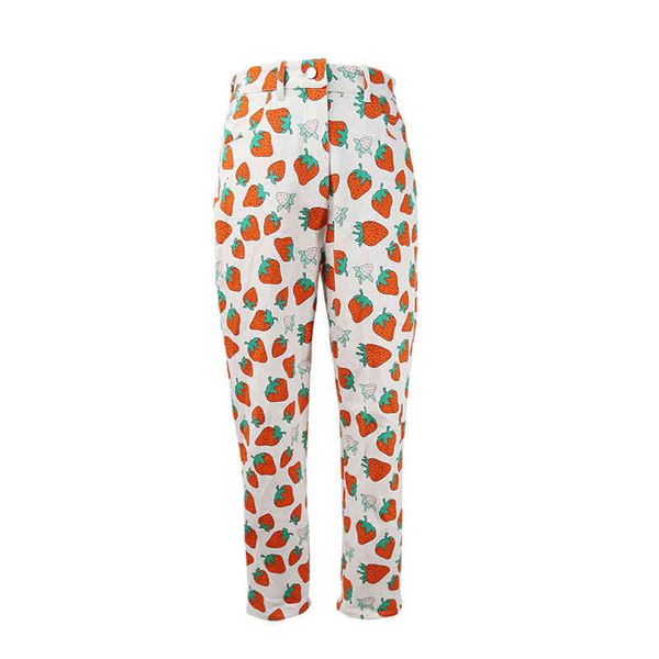 women's jeans elastic jeans of cotton harajuku, summer trousers with strawberry pattern, elastic waist and ankle lfmt, Blue
women's jeans elastic jeans of cotton harajuku, summer trousers with strawberry pattern, elastic waist and ankle lfmt, Blue