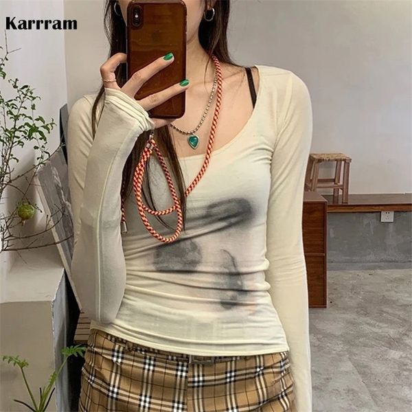 karrram korean style mesh women tie dye printed see through t shirt slim translucent sheer grunge tshirts japanese 220728, White
karrram korean style mesh women tie dye printed see through t shirt slim translucent sheer grunge tshirts japanese 220728, White