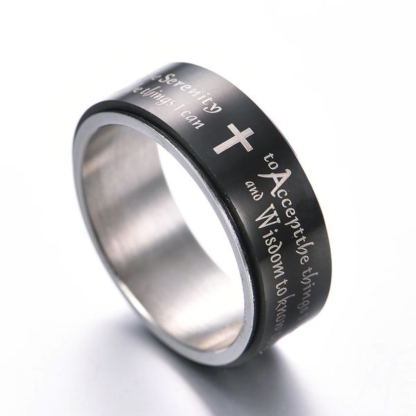 vintage english letter cross ring fashion men's ring rotatable stainless steel jewelry, Slivery;golden
vintage english letter cross ring fashion men's ring rotatable stainless steel jewelry, Slivery;golden