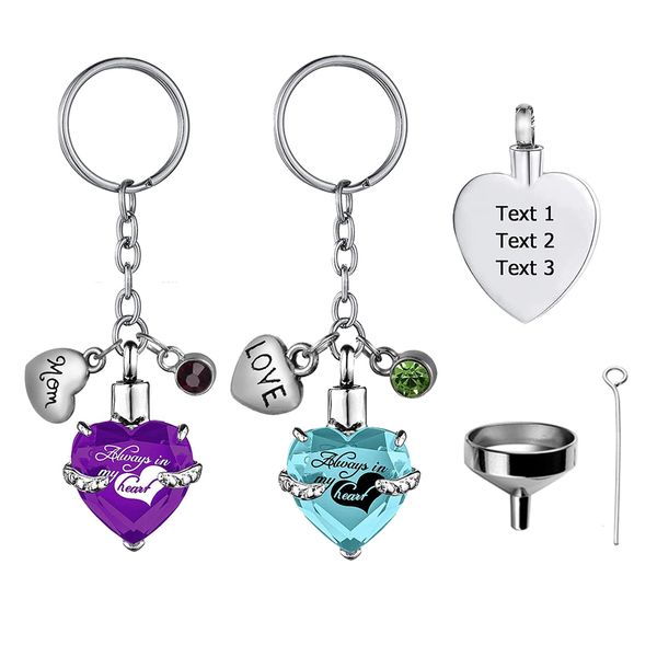 heart key rings with birthstone and love pendant memorial keychain cremation urn for ashes jewelry to men women - always in my heart, Slivery;golden
heart key rings with birthstone and love pendant memorial keychain cremation urn for ashes jewelry to men women - always in my heart, Slivery;golden