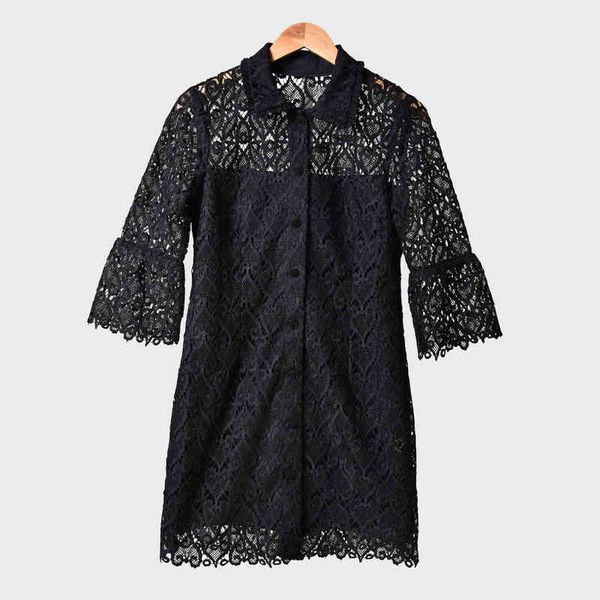 casual dresses style temperament in autumn and winter of ladies hollow button lapel lace slim dress, Black;gray
casual dresses style temperament in autumn and winter of ladies hollow button lapel lace slim dress, Black;gray