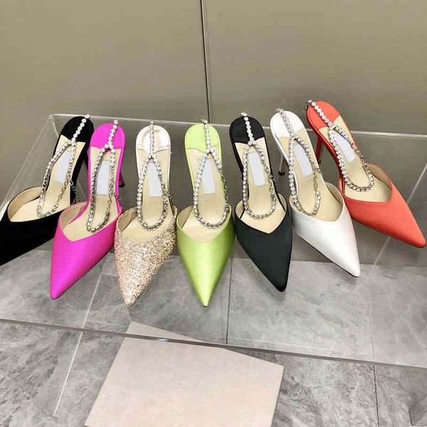 sandals spring and summer pointed chain women's shoes thin heels high sandals candy color banquet single, Black
sandals spring and summer pointed chain women's shoes thin heels high sandals candy color banquet single, Black