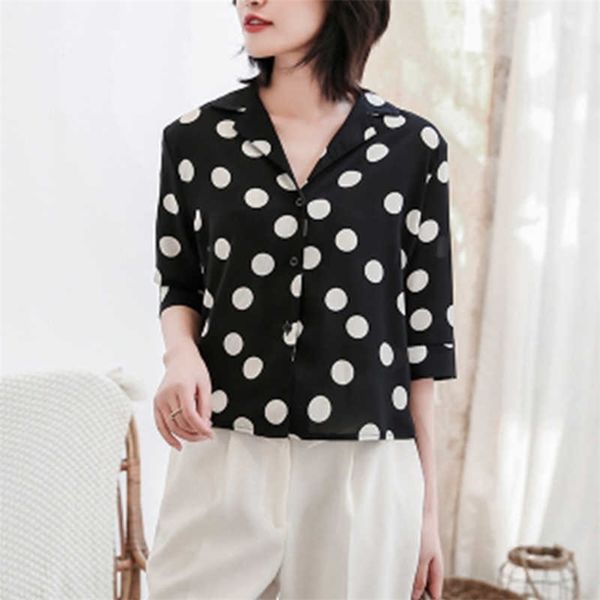 fashion dot print women's chiffon blouses casual loose office ladies shirts summer half sleeve blusas mujer 210702, White
fashion dot print women's chiffon blouses casual loose office ladies shirts summer half sleeve blusas mujer 210702, White
