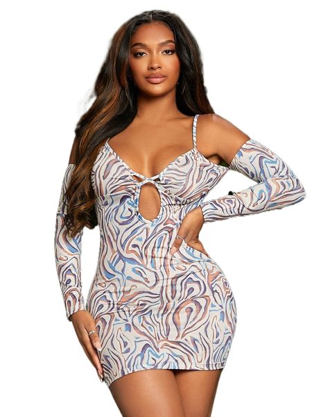 sxy allover print cut out cold shoulder bodycon dress h24f#, Black;gray
sxy allover print cut out cold shoulder bodycon dress h24f#, Black;gray