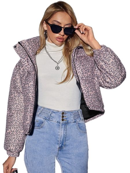 leopard print puffer coat x0ii#, Black
leopard print puffer coat x0ii#, Black