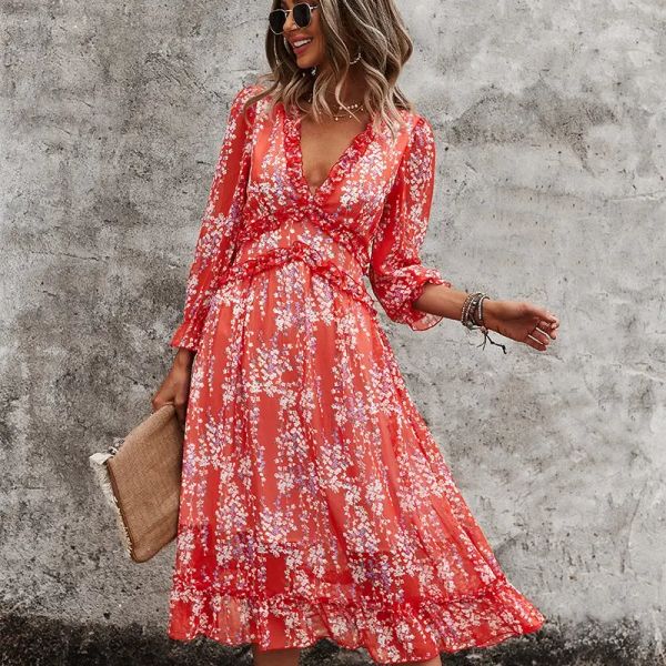 allover floral v neck a-line dress v-neck simple print dress summer basic slim, Black;gray
allover floral v neck a-line dress v-neck simple print dress summer basic slim, Black;gray
