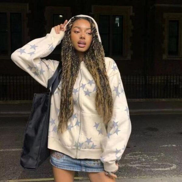 2022 new vintage fashion star letter graphic grunge men long-sleeved zip hoodie women jacket oversize streetwear y2k clothes pullover ins, Black
2022 new vintage fashion star letter graphic grunge men long-sleeved zip hoodie women jacket oversize streetwear y2k clothes pullover ins, Black