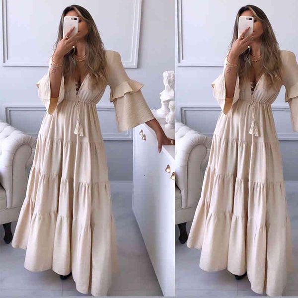 casual dresses 20222 spring and summer v-neck lace up dress solid color long skirt women lzgn, Black;gray
casual dresses 20222 spring and summer v-neck lace up dress solid color long skirt women lzgn, Black;gray