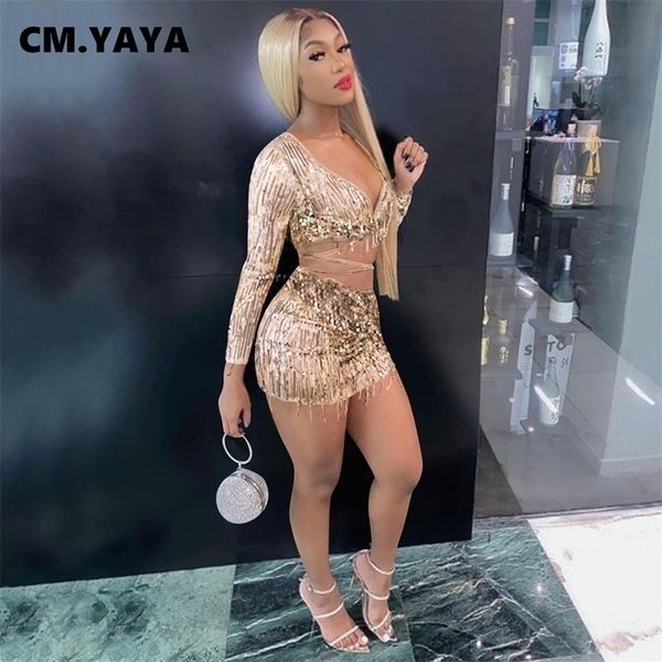 cm.yaya sequins tassel splicing two 2 piece set for women club night party outfits crop + midi skirt fall winter 220318, White
cm.yaya sequins tassel splicing two 2 piece set for women club night party outfits crop + midi skirt fall winter 220318, White