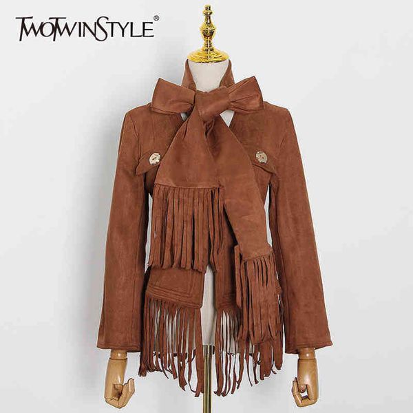 casual patchwork tassel coat for women v neck long sleeve solid chic jackets female fashion clothing spring 210423, Black;brown
casual patchwork tassel coat for women v neck long sleeve solid chic jackets female fashion clothing spring 210423, Black;brown