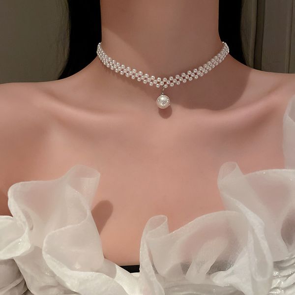 korean design chain choker full pearl necklace wholesale fashion female alloy jewelry for gifts, Golden;silver
korean design chain choker full pearl necklace wholesale fashion female alloy jewelry for gifts, Golden;silver