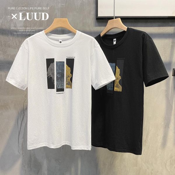 cotton t shirt men's creative printed short-sleeve youth versatile round collar casual t-shirt trend, White;black
cotton t shirt men's creative printed short-sleeve youth versatile round collar casual t-shirt trend, White;black