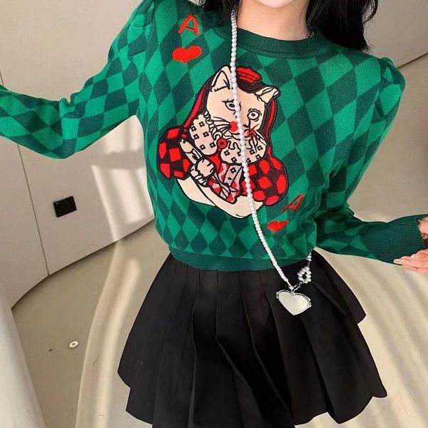 women argyle sweaters green autumn winter pullovers long sleeve o-neck loose knitted korean casual vintage jumper sueter mujer, White;black
women argyle sweaters green autumn winter pullovers long sleeve o-neck loose knitted korean casual vintage jumper sueter mujer, White;black