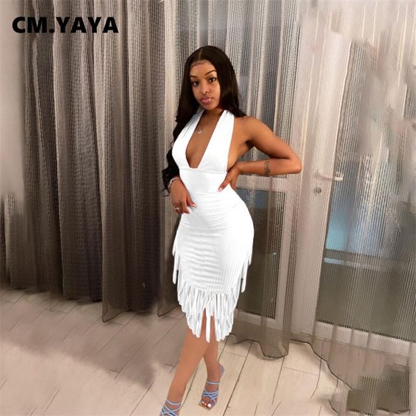 cm.yaya women ribbed halter v-neck tassel backless bodycon dress night party clubwear sleeveless midi pencil dresses 220516, Black;gray
cm.yaya women ribbed halter v-neck tassel backless bodycon dress night party clubwear sleeveless midi pencil dresses 220516, Black;gray