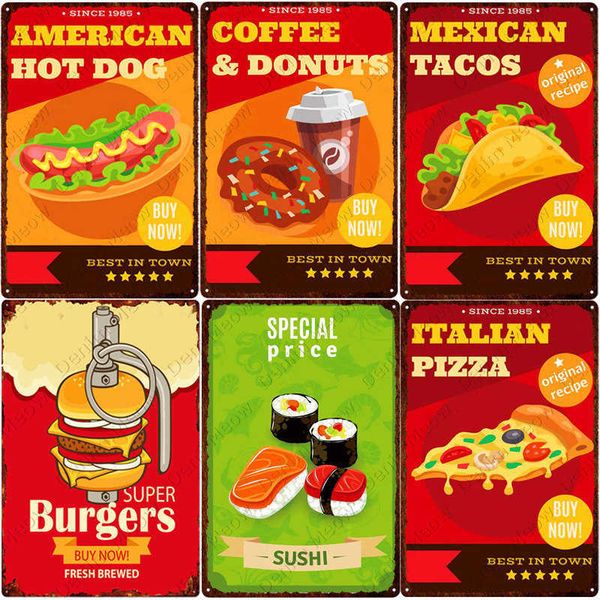 coffee donuts plaque pizza vintage metal sign cafe kitchen home decor mexican tacos tin plate american diner wall posters
coffee donuts plaque pizza vintage metal sign cafe kitchen home decor mexican tacos tin plate american diner wall posters