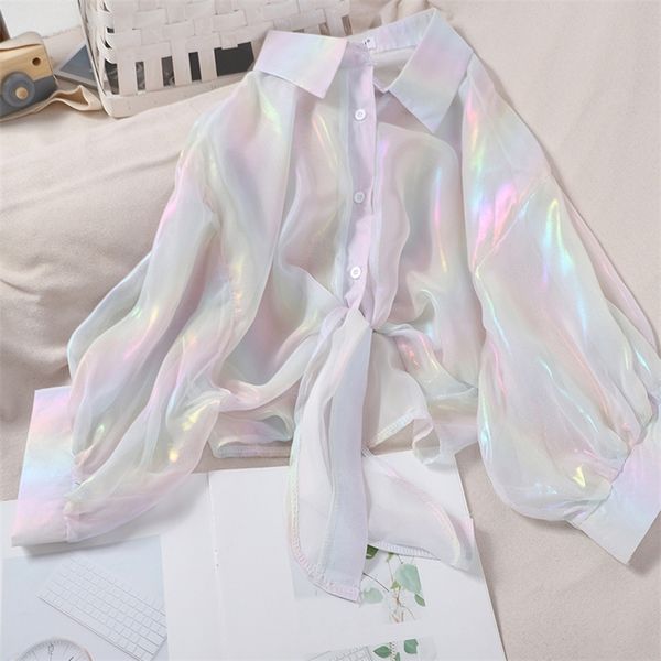heliar chiffon blouse spring women long sleeve elegant sparkles casual transparent button up shirts for 220813, White
heliar chiffon blouse spring women long sleeve elegant sparkles casual transparent button up shirts for 220813, White