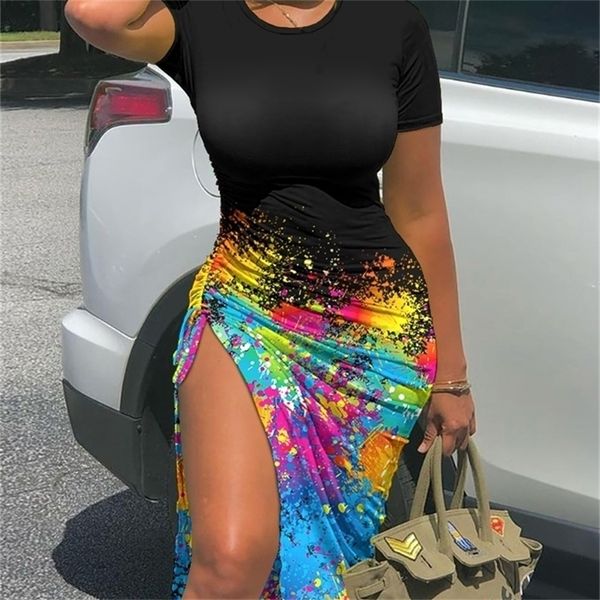 skinny dress fashion ink splash print high slit summer vintage drawstring ruched party women es vestidos 226014, Black;gray
skinny dress fashion ink splash print high slit summer vintage drawstring ruched party women es vestidos 226014, Black;gray