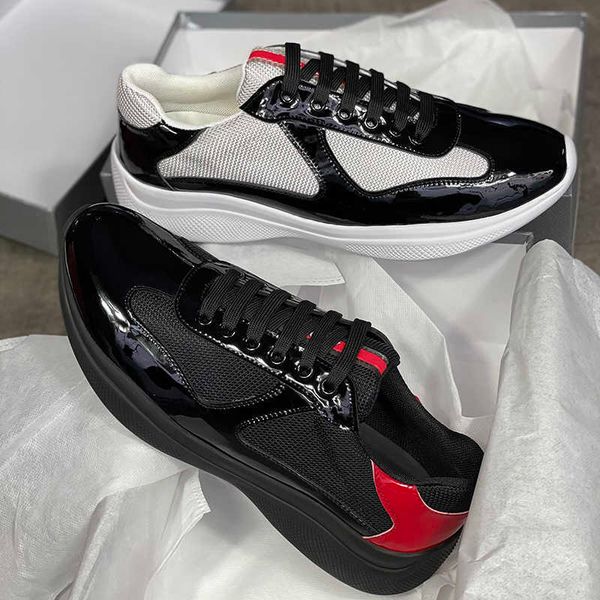 men america cup designer sneakers patent leather flat trainers black blue mesh lace-up nylon casual shoes outdoor runner shoes with box no53
men america cup designer sneakers patent leather flat trainers black blue mesh lace-up nylon casual shoes outdoor runner shoes with box no53