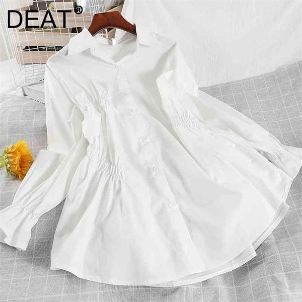 deat women loose trend long straight shirt solid color turn-down collar long sleeve fashion spring summer mz965 210709, White
deat women loose trend long straight shirt solid color turn-down collar long sleeve fashion spring summer mz965 210709, White