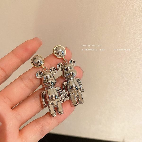 925 silver needle bear earrings european and american sweet cool girl niche earrings fun trend design eardrop long women, Golden
925 silver needle bear earrings european and american sweet cool girl niche earrings fun trend design eardrop long women, Golden