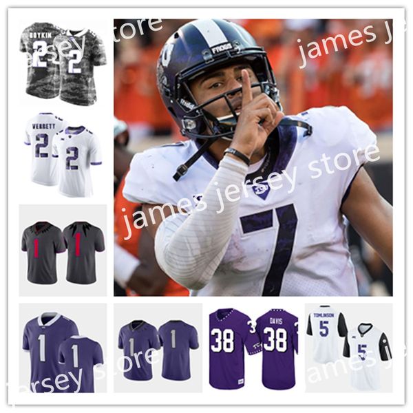 ncaa custom tcu horned frogs football jersey 82 josh boyce 43 tank carder 41 jonathan anderson 47 p.j. dawson 2 jason verrett 9 josh doctson, Black
ncaa custom tcu horned frogs football jersey 82 josh boyce 43 tank carder 41 jonathan anderson 47 p.j. dawson 2 jason verrett 9 josh doctson, Black
