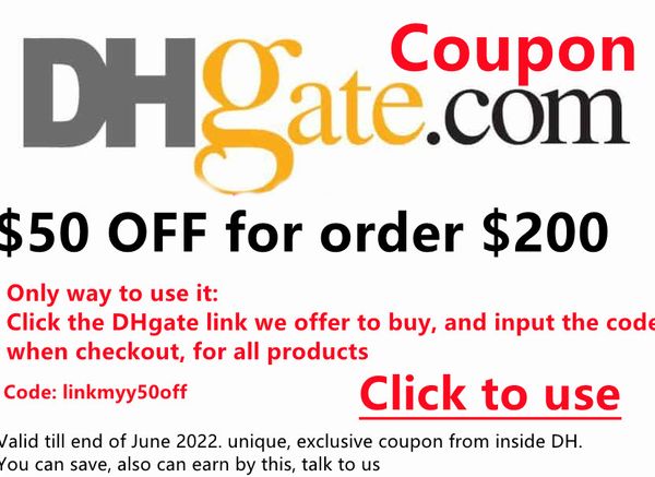50 usd off 200 dh coupon code- all dhgate products such as others apparel, Black;white
50 usd off 200 dh coupon code- all dhgate products such as others apparel, Black;white
