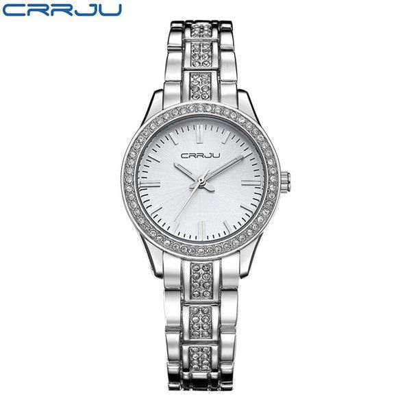 2022 crrju brand quartz rhinestone wristwatches waterproof women's watch women luxury gift c4, Slivery;brown
2022 crrju brand quartz rhinestone wristwatches waterproof women's watch women luxury gift c4, Slivery;brown