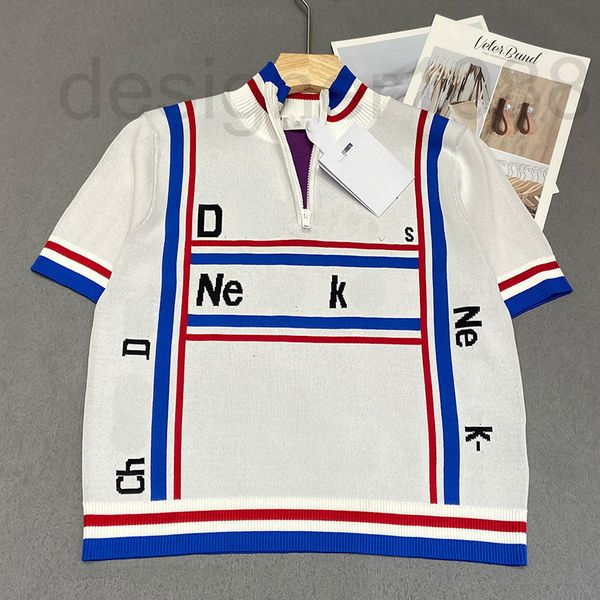 women's sweaters designer high version knitted navy style short sleeve stand collar women's letter stripe contrast summer t-shirt, White;black
women's sweaters designer high version knitted navy style short sleeve stand collar women's letter stripe contrast summer t-shirt, White;black