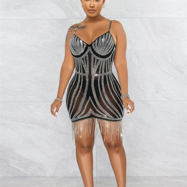 cm.yaya women diamonds drill stripes tassel bodycon midi dress night party spaghetti strap dresses summer spring 220516, Black;gray
cm.yaya women diamonds drill stripes tassel bodycon midi dress night party spaghetti strap dresses summer spring 220516, Black;gray