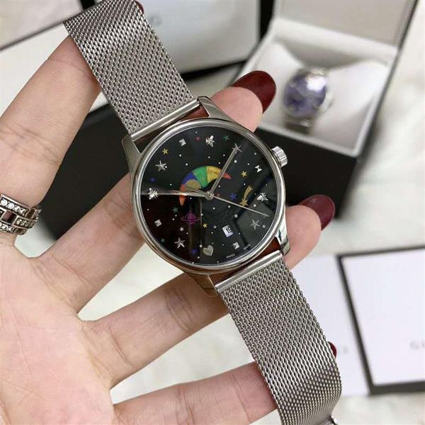 2020new fashion mens women's watches 36mm g-timeless watch quartz movement moonphase stainless steel leather men wristwatches312e, Slivery;brown
2020new fashion mens women's watches 36mm g-timeless watch quartz movement moonphase stainless steel leather men wristwatches312e, Slivery;brown