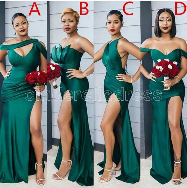 modern emerald green side split long bridesmaid dresses wedding party gowns difference neckline bridesmaid dress custom made, White;pink
modern emerald green side split long bridesmaid dresses wedding party gowns difference neckline bridesmaid dress custom made, White;pink