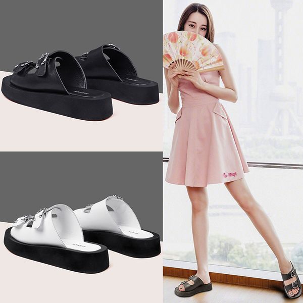 2022 women slippers summer genuine leather slides women fashion square button flat sandals ladies outdoor casual flip flops, Black
2022 women slippers summer genuine leather slides women fashion square button flat sandals ladies outdoor casual flip flops, Black