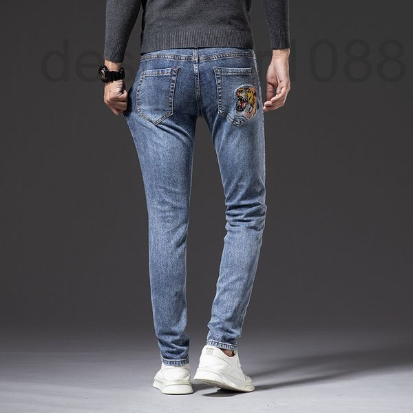 men's jeans designer summer new jeans men's korean version elastic slim fit small feet high end long pants kvtr, Blue
men's jeans designer summer new jeans men's korean version elastic slim fit small feet high end long pants kvtr, Blue