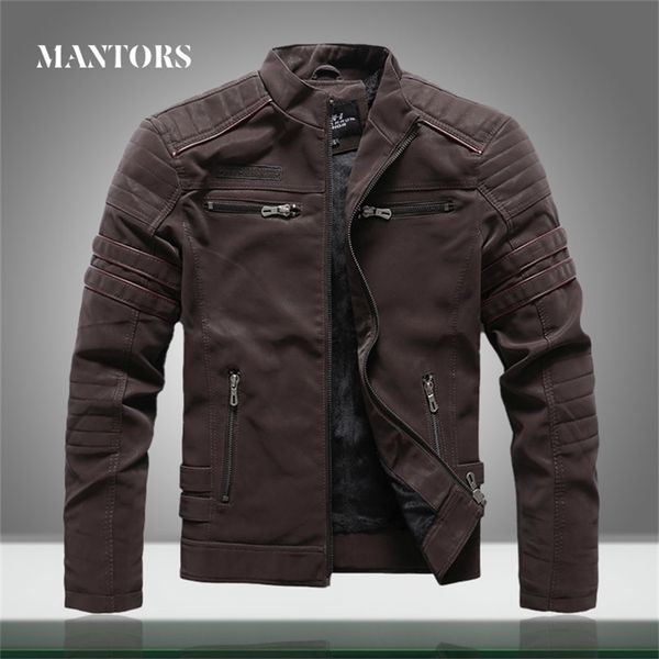 mens leather jacket casual 2020 autumn winter stand collar men motorcycle jackets fleece zipper pu leather coats lj201013, Black;brown
mens leather jacket casual 2020 autumn winter stand collar men motorcycle jackets fleece zipper pu leather coats lj201013, Black;brown