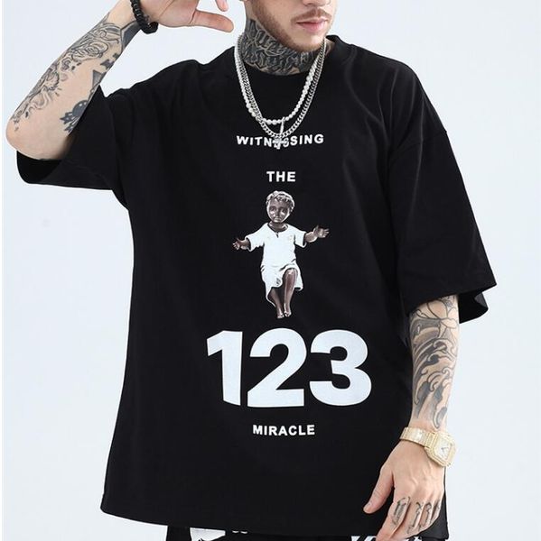 tee short sleeve high street loose large men's women's casual t-shirt top, White;black
tee short sleeve high street loose large men's women's casual t-shirt top, White;black