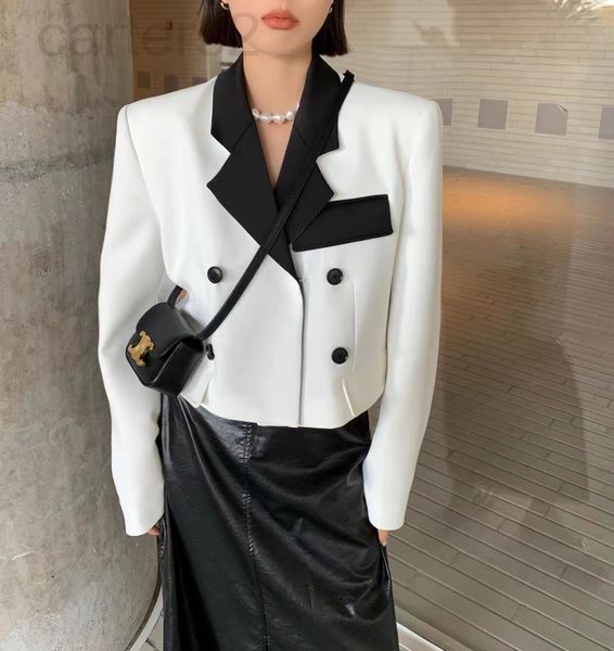 women's suits & blazers designer chaopai 22 early spring new korean version loose and thin double breasted temperament contrast color s, White;black
women's suits & blazers designer chaopai 22 early spring new korean version loose and thin double breasted temperament contrast color s, White;black
