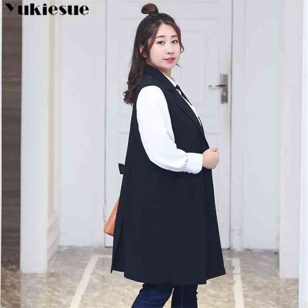 fashion pockets long blazer vest women autumn waistcoat turn down collar sleeveless jacket elegant office lady coat plus size 210412, Black;brown
fashion pockets long blazer vest women autumn waistcoat turn down collar sleeveless jacket elegant office lady coat plus size 210412, Black;brown