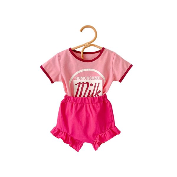 children summer cute set girls short sleeve lace shorts two-piece 1-3 years old pink is sweet and lovely, White
children summer cute set girls short sleeve lace shorts two-piece 1-3 years old pink is sweet and lovely, White