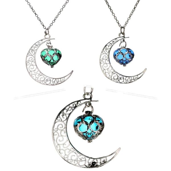 lockets openwork heart glow in the dark necklaces for women luminous pendant chains female fashion jewelry gift jllmcg, Silver
lockets openwork heart glow in the dark necklaces for women luminous pendant chains female fashion jewelry gift jllmcg, Silver