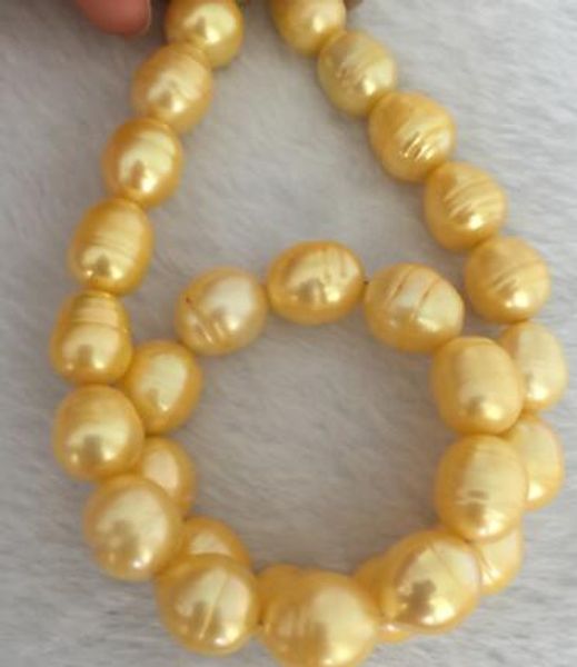 elegant 12-13mm south sea baroque gold pearl necklace 18inch, Silver
elegant 12-13mm south sea baroque gold pearl necklace 18inch, Silver