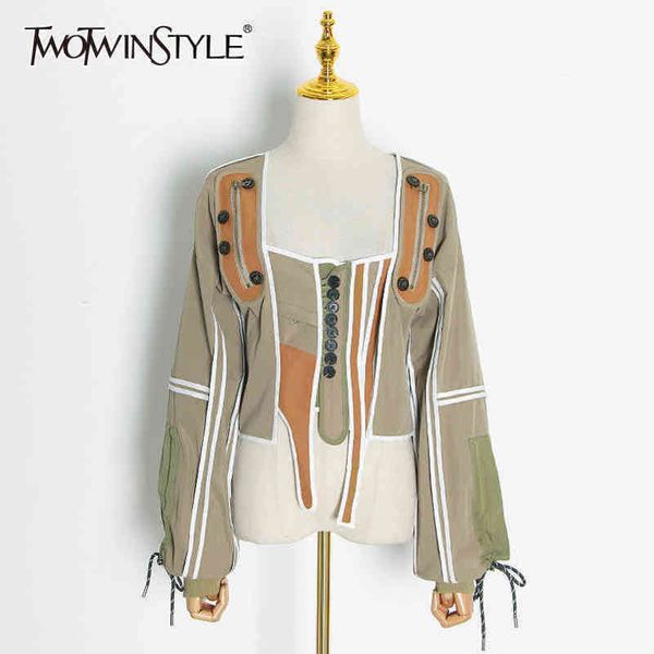 hit color high street jacket for women square collar long sleeve casual short jackets female fashion clothing 210423, Black;brown
hit color high street jacket for women square collar long sleeve casual short jackets female fashion clothing 210423, Black;brown