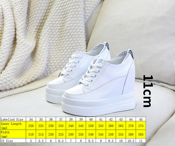 11cm platform wedge sneakers shoes genuine leather women fashion sneakers hidden heel shoes spring autumn summer pumps, Black;yellow
11cm platform wedge sneakers shoes genuine leather women fashion sneakers hidden heel shoes spring autumn summer pumps, Black;yellow