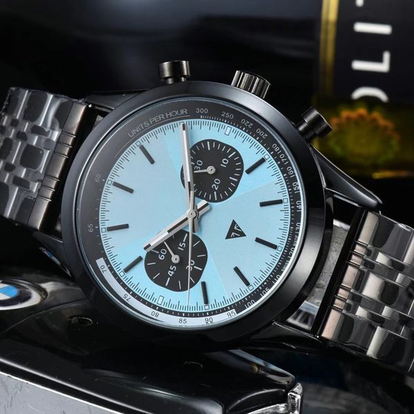 men watches 44mm multi-function dial manual scanning quartz movement chronograph stainless steel making fashion men's wristwatch, Slivery;brown
men watches 44mm multi-function dial manual scanning quartz movement chronograph stainless steel making fashion men's wristwatch, Slivery;brown