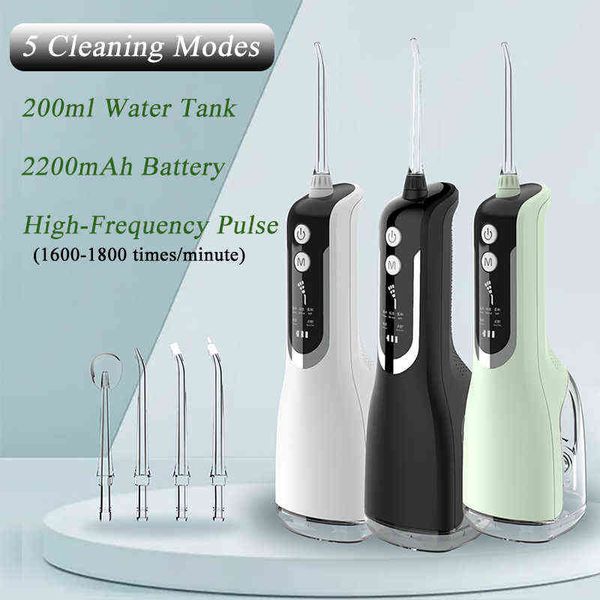 4 nozzles dental oral irrigator water flosser teeth cleaner whitening portable toothpicks 200ml jet tartar remover 220513
4 nozzles dental oral irrigator water flosser teeth cleaner whitening portable toothpicks 200ml jet tartar remover 220513
