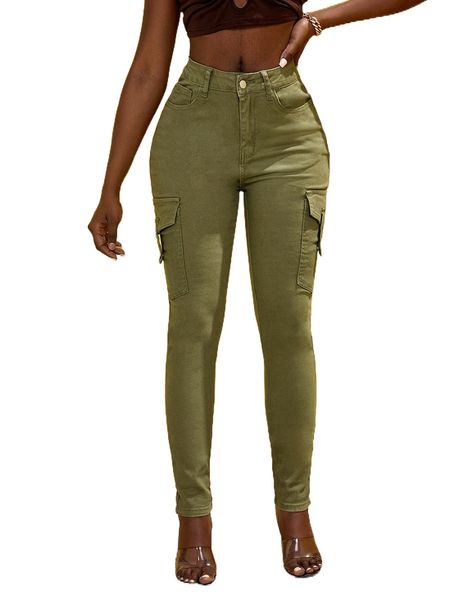 sxy flap pocket side skinny jeans n8nl#, Blue