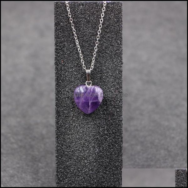 chains heart-shaped amethyst necklace natural energy stone clavicle chain girl diy jewelry charm designer sweater women bdedome dh82j, Silver
chains heart-shaped amethyst necklace natural energy stone clavicle chain girl diy jewelry charm designer sweater women bdedome dh82j, Silver