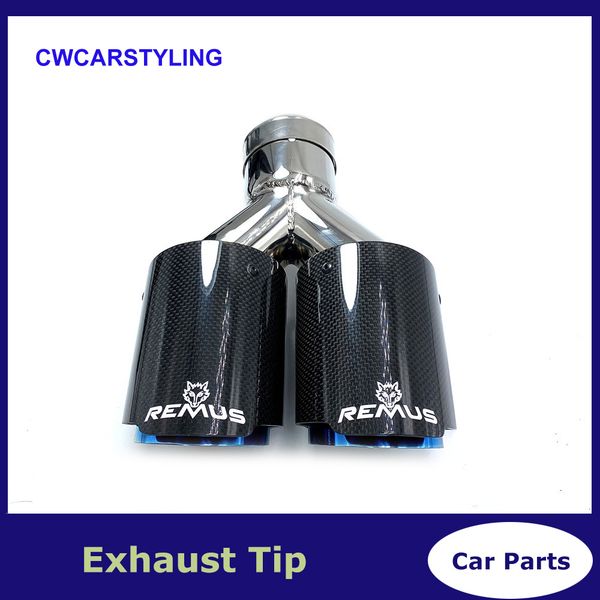 1pc glossy straight carbon blue stainless steel dual tip equal length muffler pipe end tail middle exhaust tip with remu logo
1pc glossy straight carbon blue stainless steel dual tip equal length muffler pipe end tail middle exhaust tip with remu logo