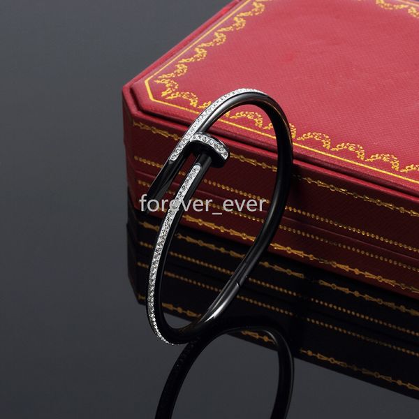 est designer classic bangles gold silver nail bracelet titanium steel cuff bangle nlay diamond bracelets womens mens love jewelry gift c8000, Black
est designer classic bangles gold silver nail bracelet titanium steel cuff bangle nlay diamond bracelets womens mens love jewelry gift c8000, Black